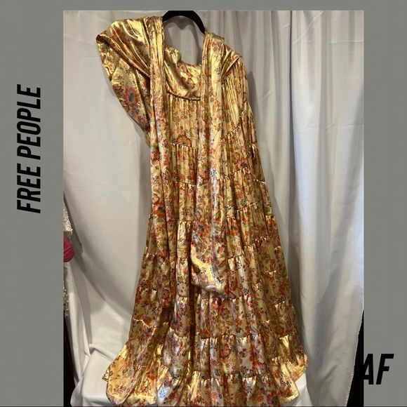 Free People Floral Maxi Dress - Red and Cream - Picture 4 of 14